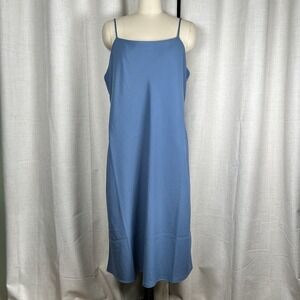 Spanx Carefree Crepe Reversible Slip Dress Indigo Haze Blue Classic Plus Size 1X